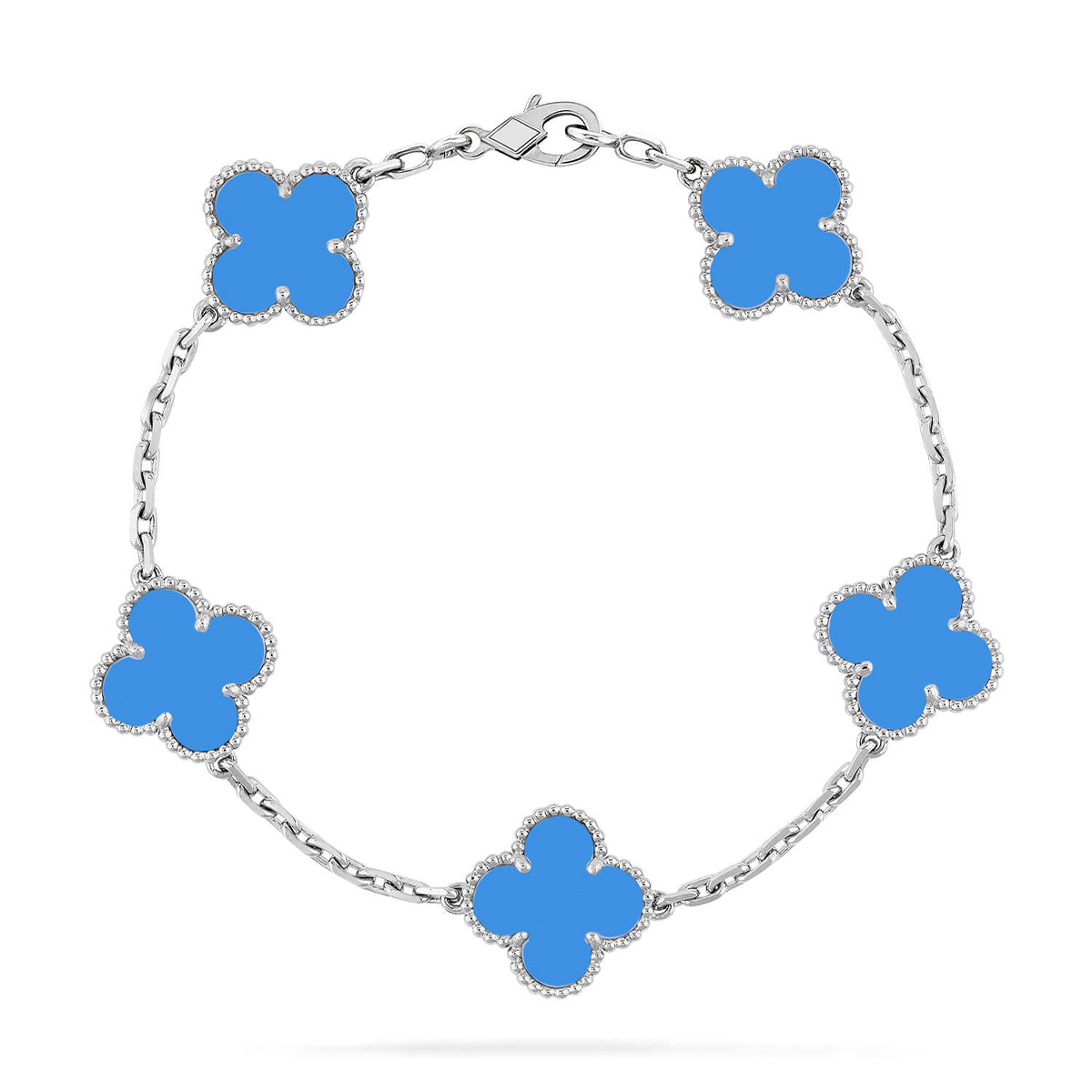[Glitter] CLOVER 5 MOTIF BLUE AGATE BRACELET COLLECTION