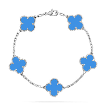 [Glitter] CLOVER 5 MOTIF BLUE AGATE BRACELET COLLECTION