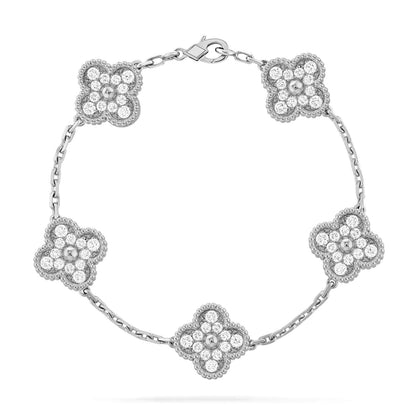 [Glitter] CLOVER 5 MOTIF FULL DIAMOND BRACELET COLLECTION