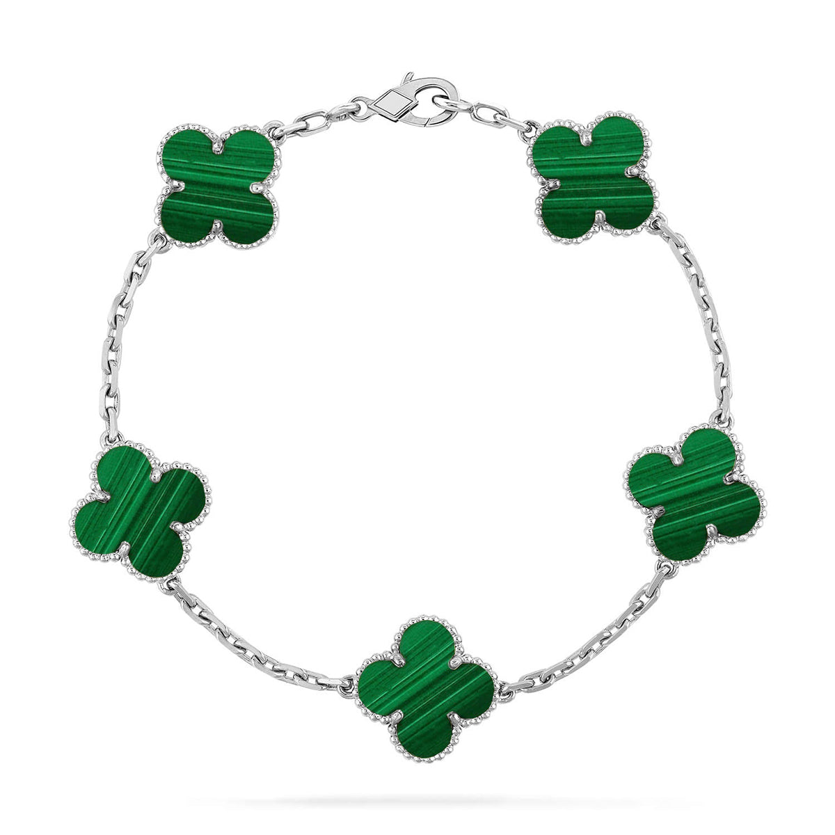[Glitter] CLOVER 5 MOTIF MALACHITE BRACELET COLLECTION
