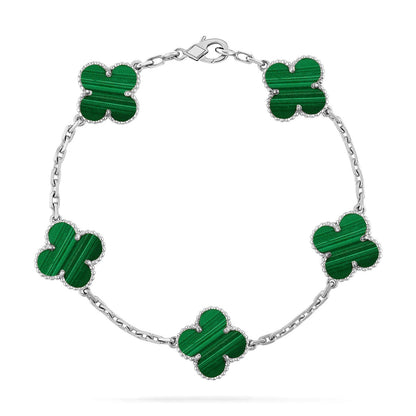 [Glitter] CLOVER 5 MOTIF MALACHITE BRACELET COLLECTION
