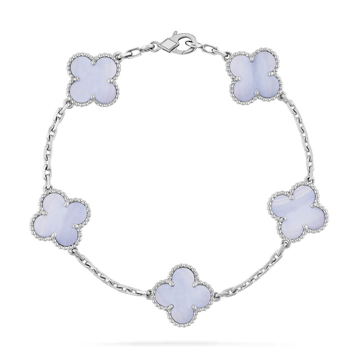 [Glitter] CLOVER 5 MOTIF PURPLE CHALCEDONY BRACELET COLLECTION