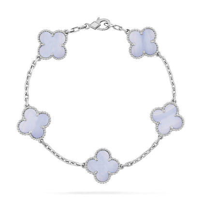 [Glitter] CLOVER 5 MOTIF PURPLE CHALCEDONY BRACELET COLLECTION