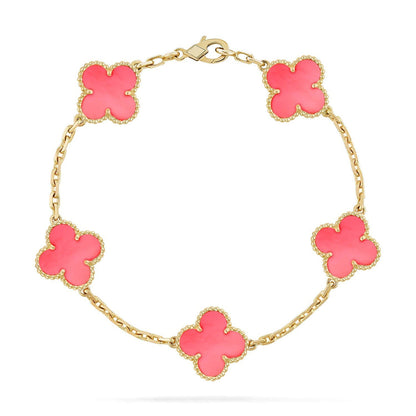 [Glitter] CLOVER 5 MOTIFS  PINK MOP BRACELET COLLECTION