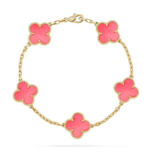 [Glitter] CLOVER 5 MOTIFS  PINK MOP BRACELET COLLECTION