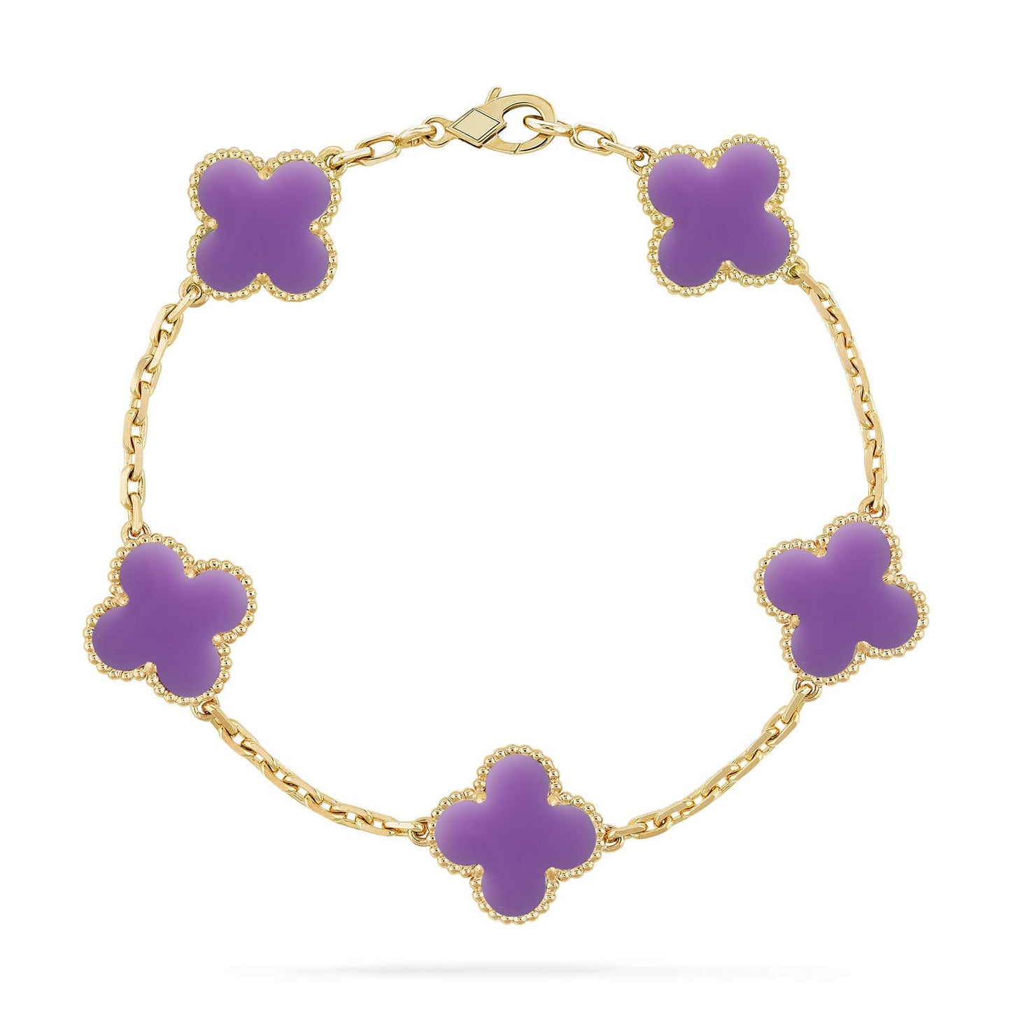 [Glitter]CLOVER 5 MOTIF LIGHT PURPLE BRACELET COLLECTION