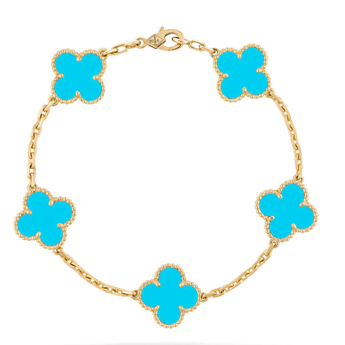 [Glitter] CLOVER 5 MOTIF TURQUOISE BRACELET COLLECTION