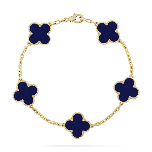 [Glitter]CLOVER 5 MOTIF LAPIS LAZULI BRACELET COLLECTION