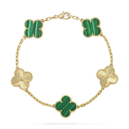 [Glitter] CLOVER 5 MOTIF MALACHITE BRACELET COLLECTION