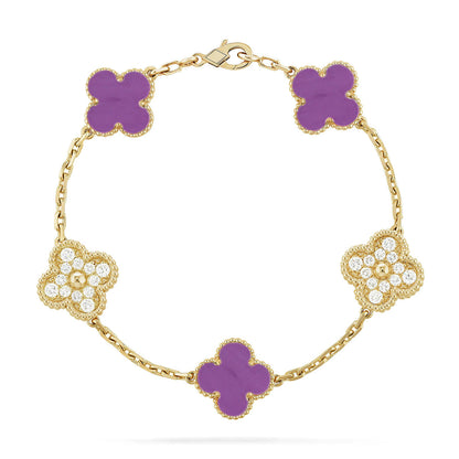 [Glitter] CLOVER 5 MOTIF VIOLET BRACELET COLLECTION