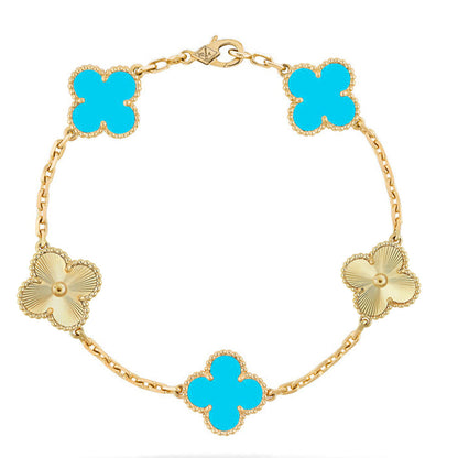 [Glitter] CLOVER 5 MOTIF TURQUOISE BRACELET COLLECTION