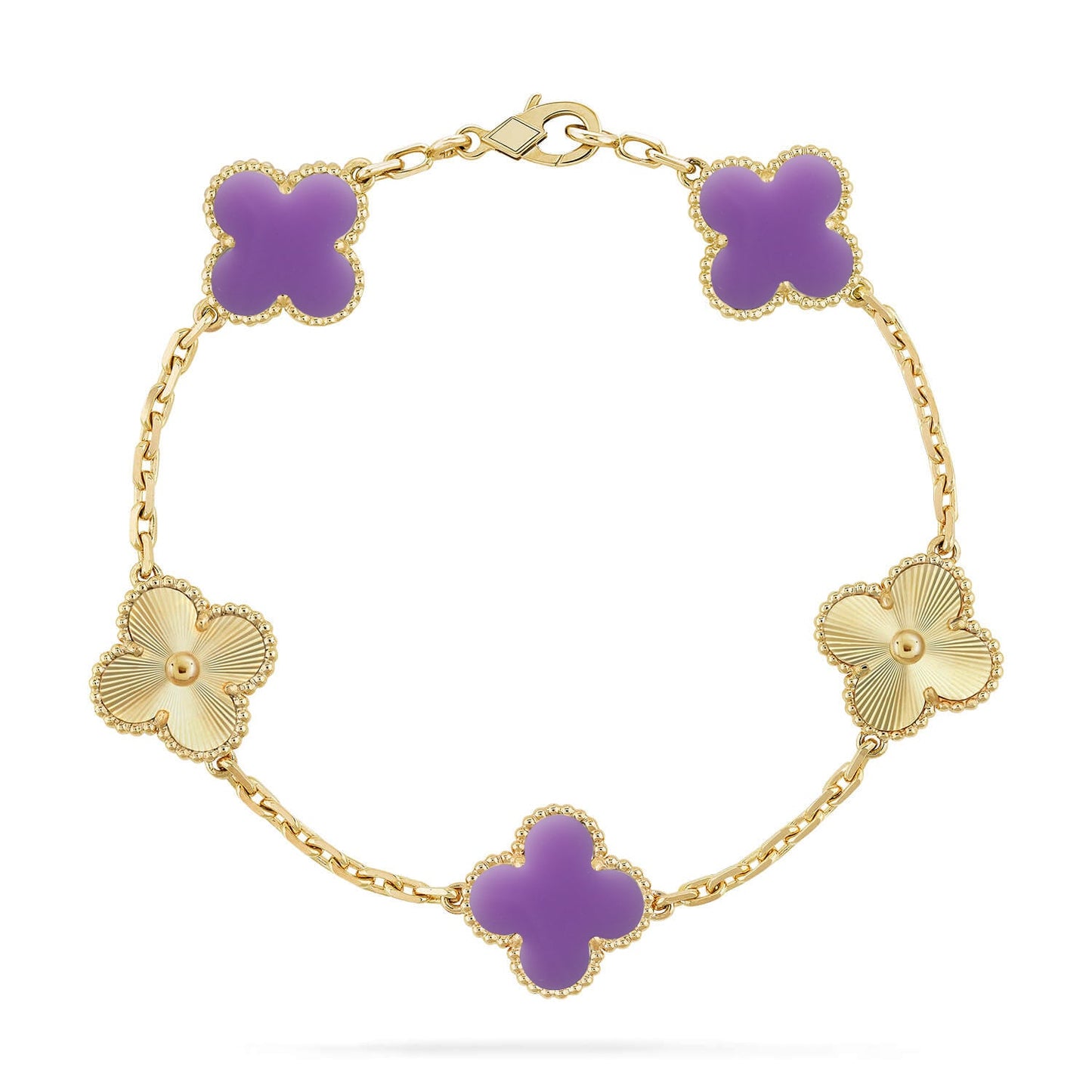 [Glitter]CLOVER 5 MOTIF LIGHT PURPLE BRACELET COLLECTION