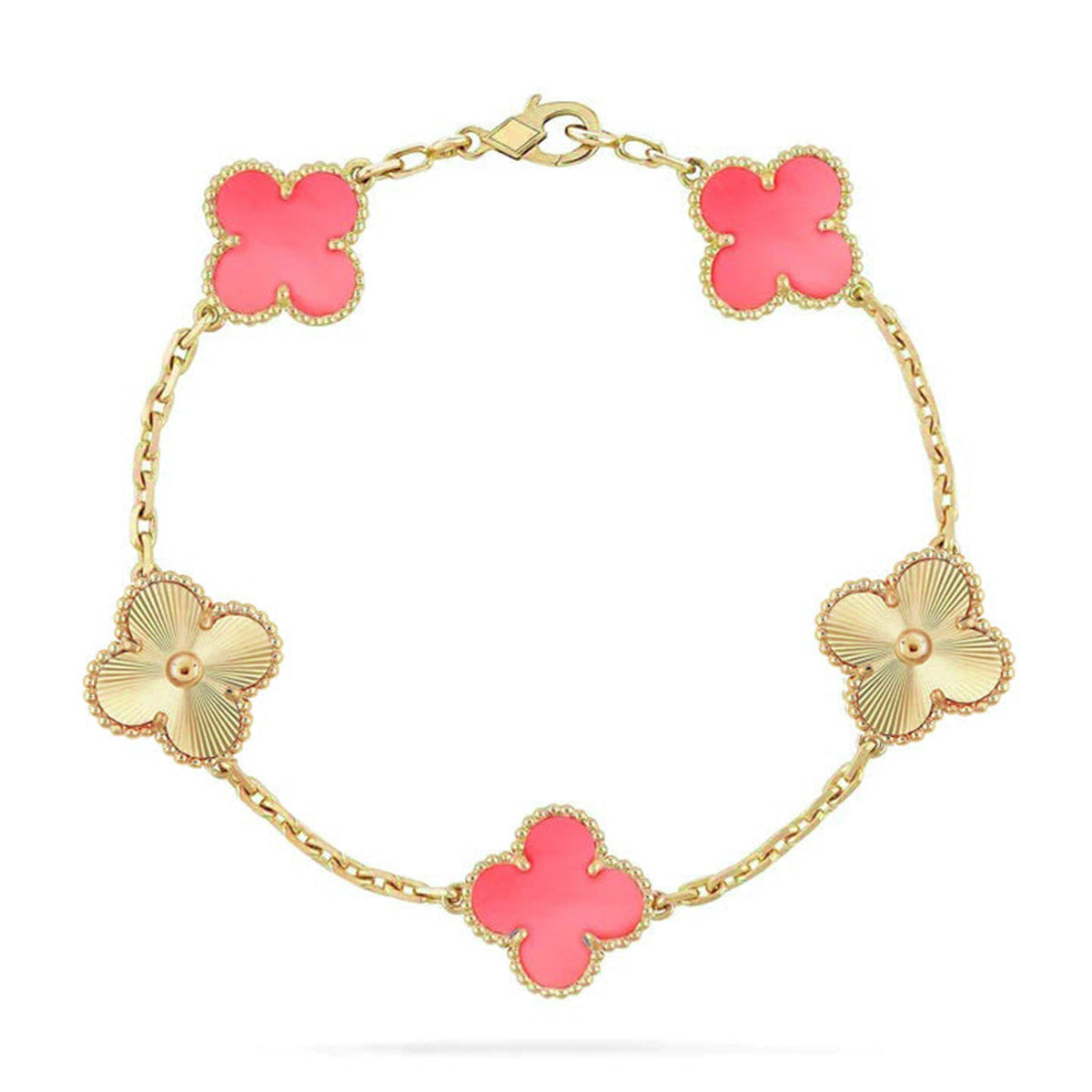 [Glitter] CLOVER 5 MOTIFS  PINK MOP BRACELET COLLECTION