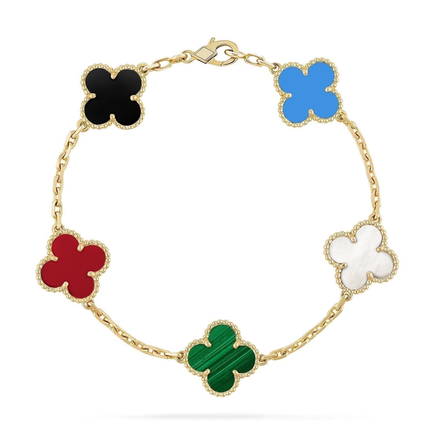 [Glitter]CLOVER 5 MOTIFS MULTICOLOR BRACELET