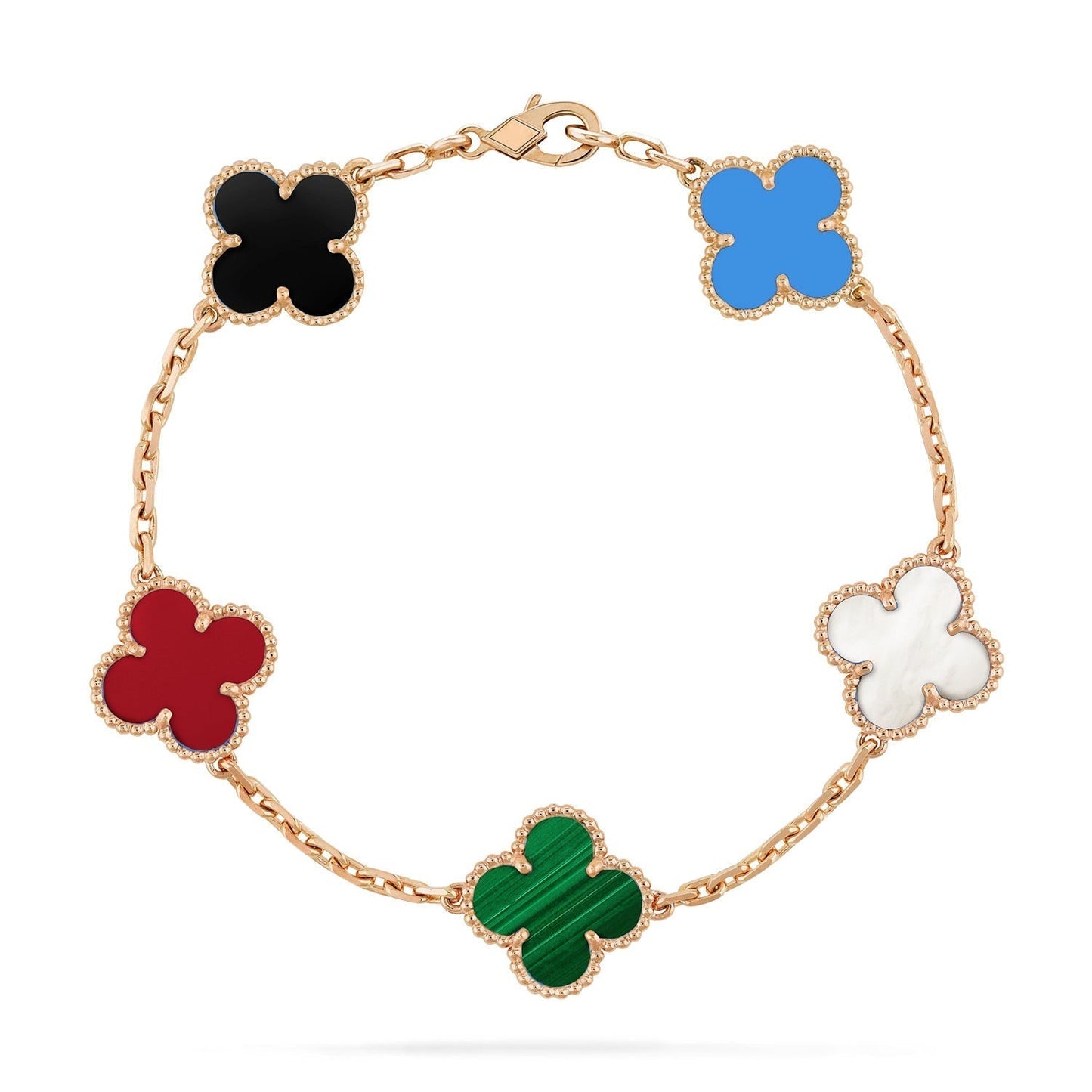 [Glitter]CLOVER 5 MOTIFS MULTICOLOR BRACELET