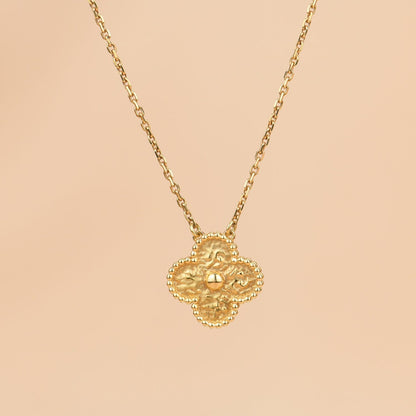 [Glitter Jewelry]CLOVER 15MM  BRONZING NECKLACE