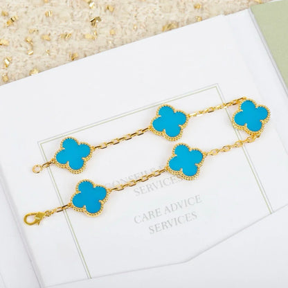 [Glitter] CLOVER 5 MOTIF TURQUOISE BRACELET COLLECTION