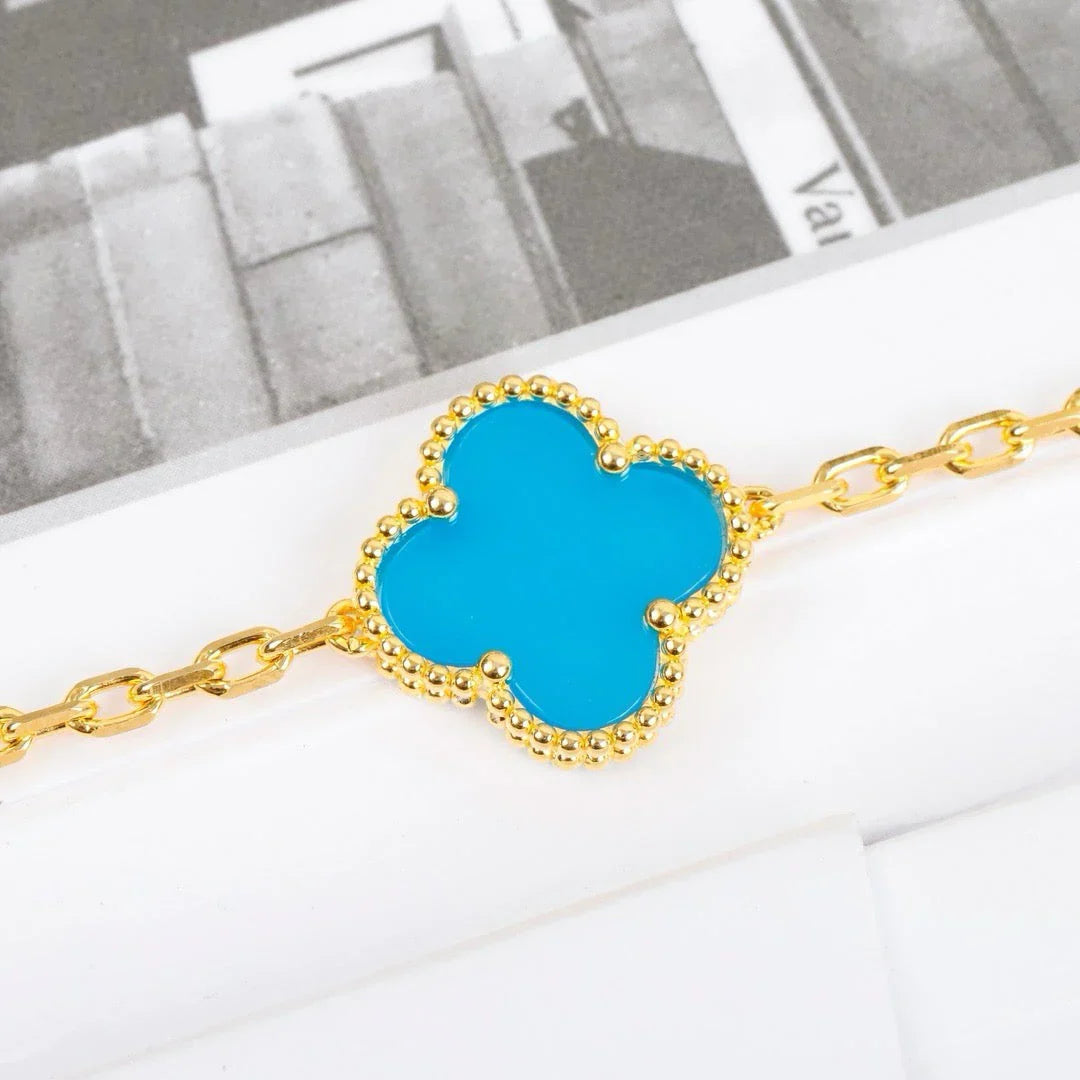 [Glitter] CLOVER 5 MOTIF TURQUOISE BRACELET COLLECTION