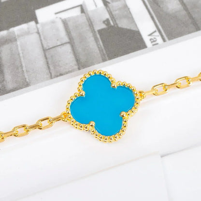 [Glitter] CLOVER 5 MOTIF TURQUOISE BRACELET COLLECTION