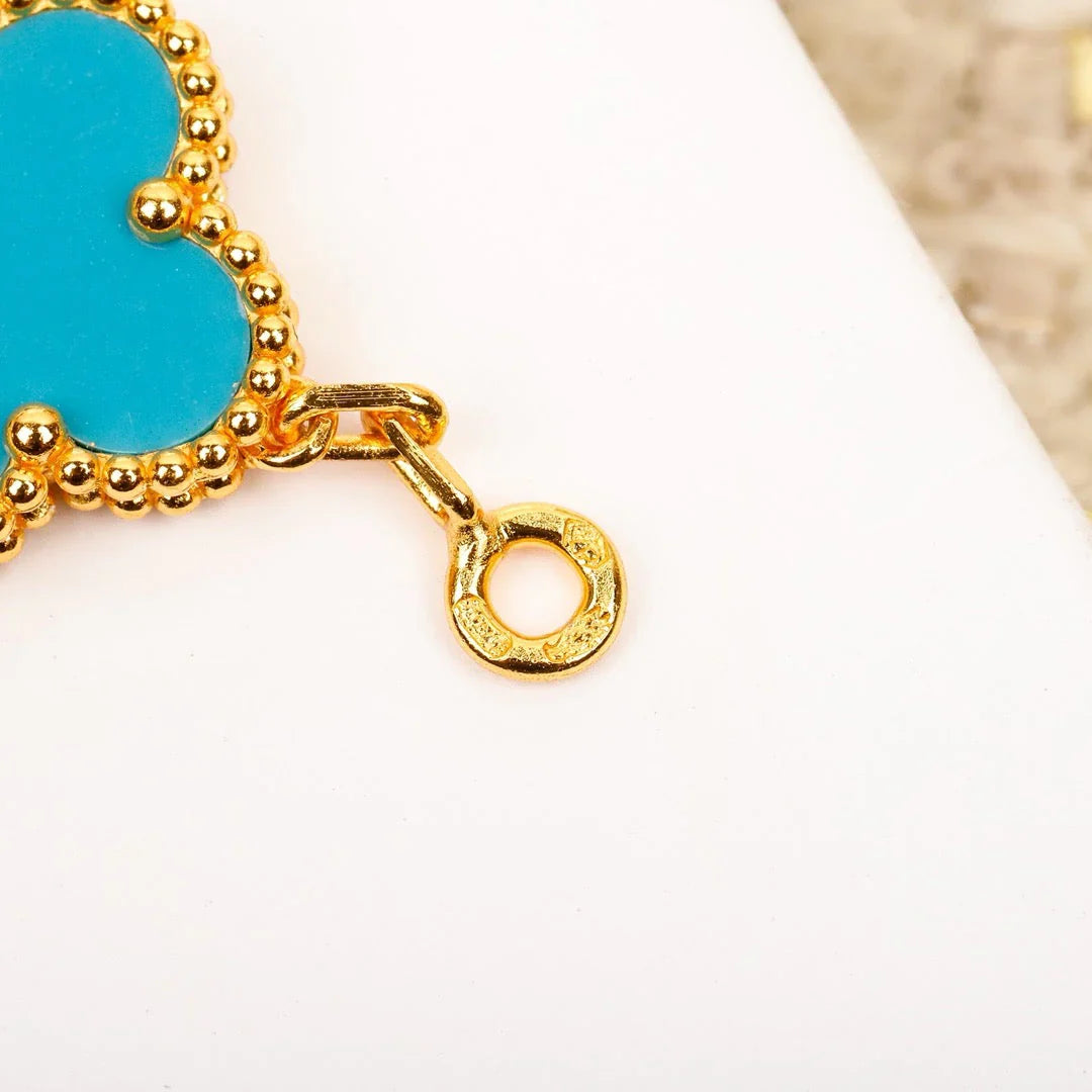[Glitter] CLOVER 5 MOTIF TURQUOISE BRACELET COLLECTION