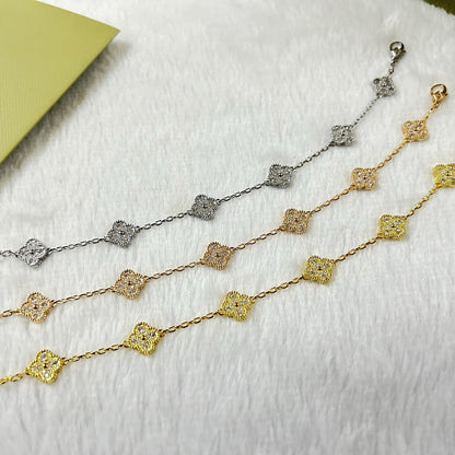 [Glitter]CLOVER 6 MOTIF DIAMOND BRACELET
