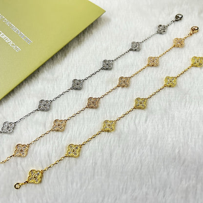 [Glitter]CLOVER 6 MOTIF DIAMOND BRACELET