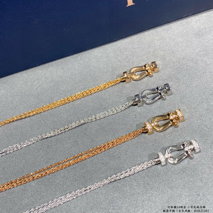 [Glitter Jewelry]FORCE SMALL HORSESHOE  DIAMOND CHAIN ROPE BRACELET