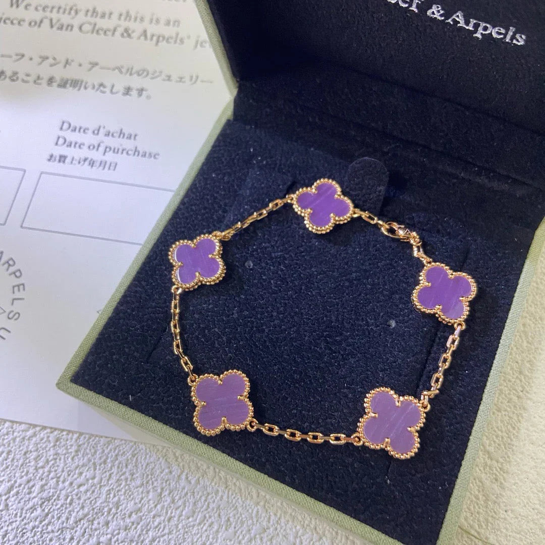 [Glitter] CLOVER 5 MOTIF VIOLET BRACELET COLLECTION