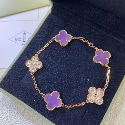 [Glitter] CLOVER 5 MOTIF VIOLET BRACELET COLLECTION