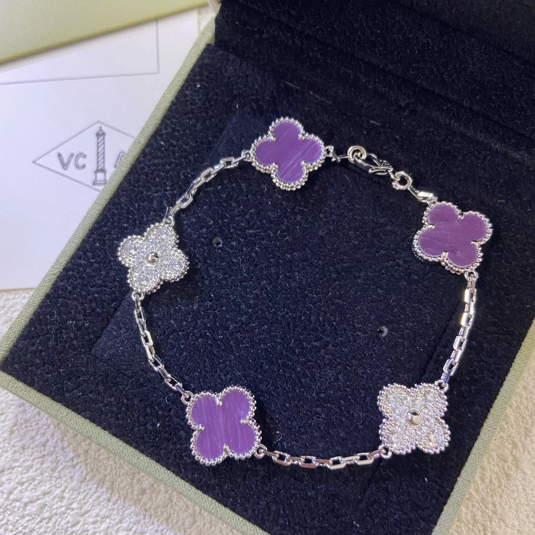 [Glitter] CLOVER 5 MOTIF VIOLET BRACELET COLLECTION