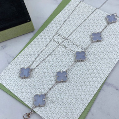 [Glitter] CLOVER 5 MOTIF PURPLE CHALCEDONY BRACELET COLLECTION