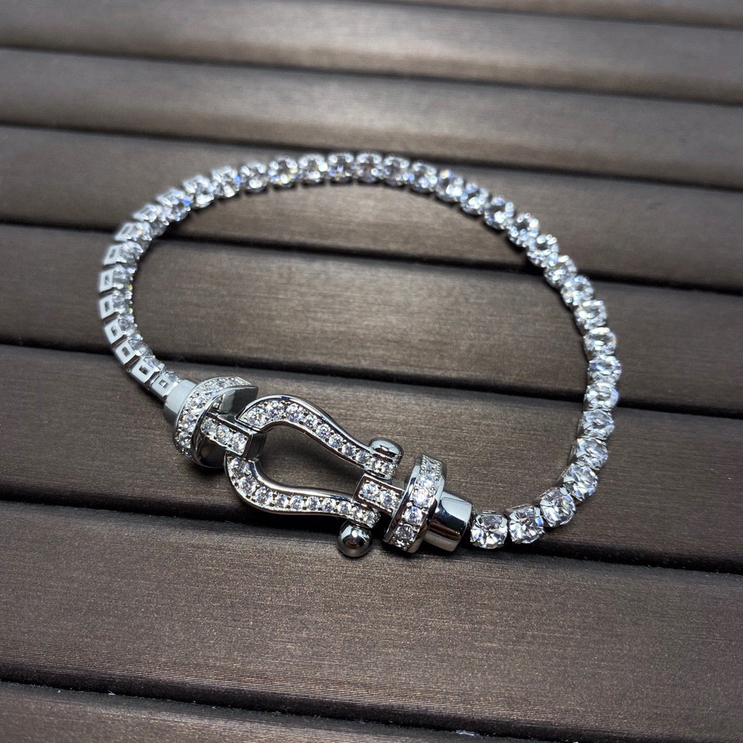 [Glitter Jewelry]FORCE  LARGE HORSESHOE FULL DIAMOND TENNIS BRACELET