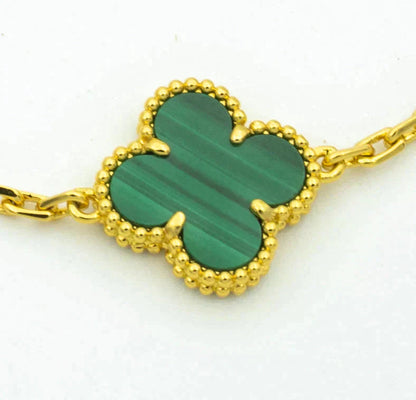 [Glitter] CLOVER 5 MOTIF MALACHITE BRACELET COLLECTION