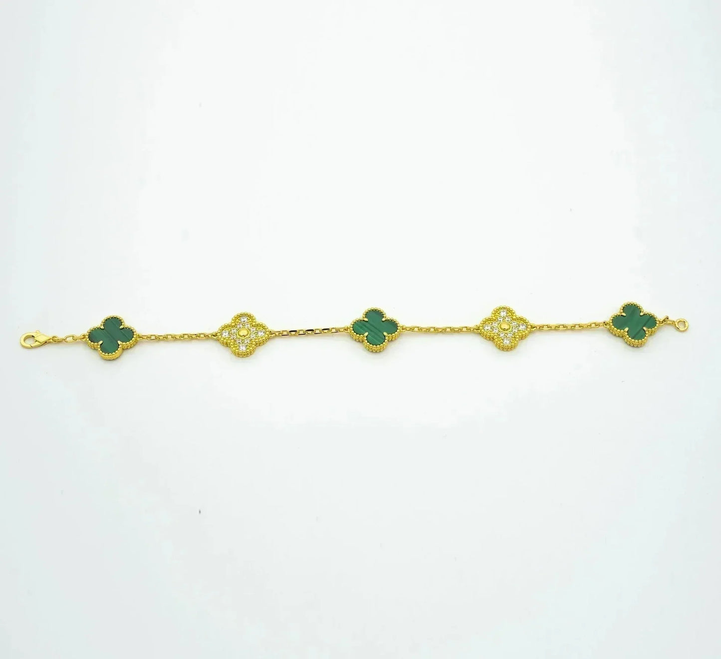 [Glitter] CLOVER 5 MOTIF MALACHITE BRACELET COLLECTION