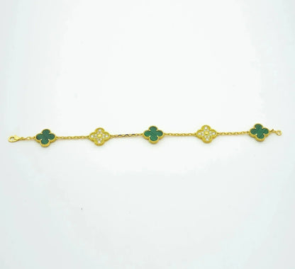 [Glitter] CLOVER 5 MOTIF MALACHITE BRACELET COLLECTION