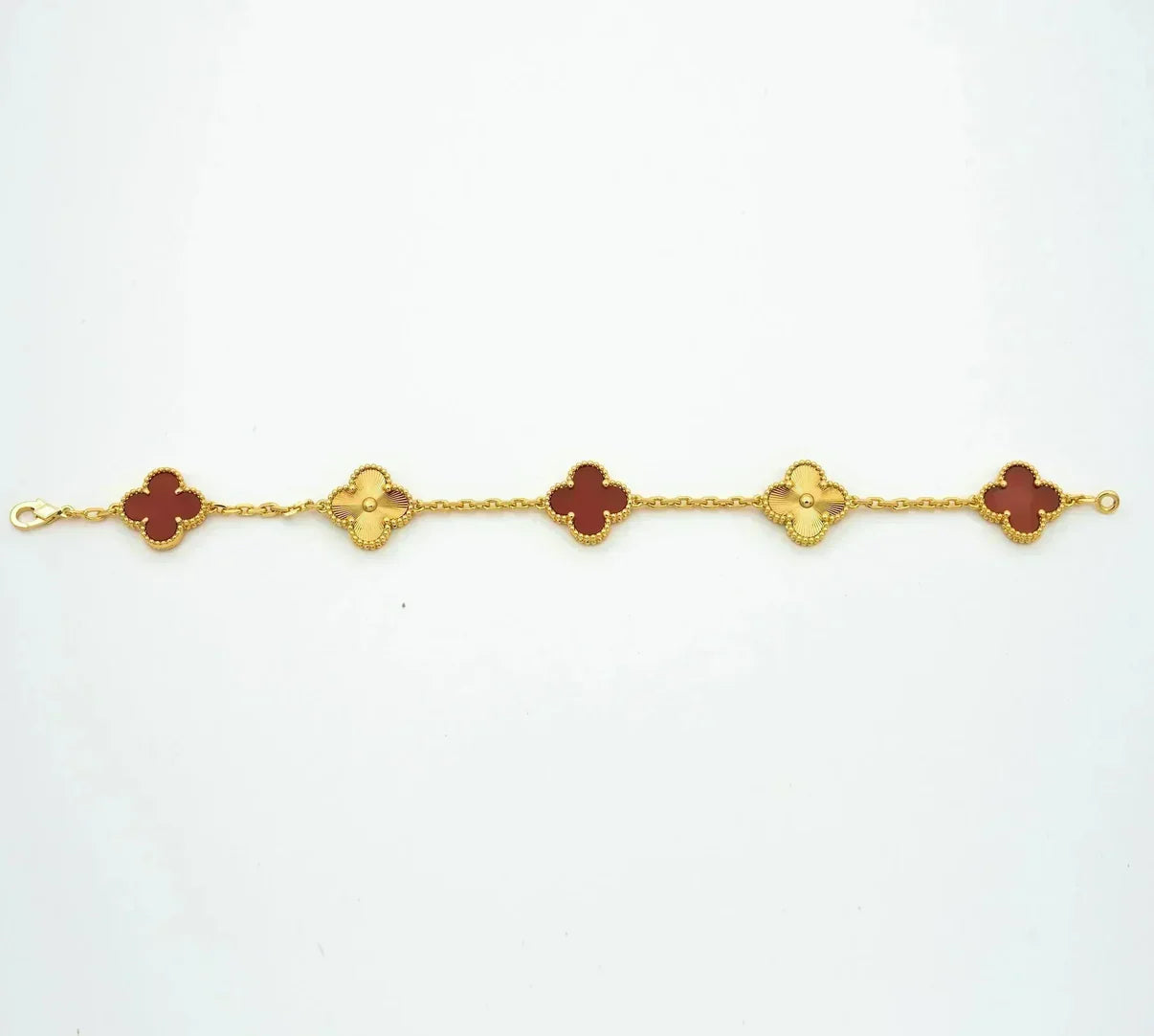 [Glitter] CLOVER 5 MOTIF RED CORNELIAN BRACELET COLLECTION