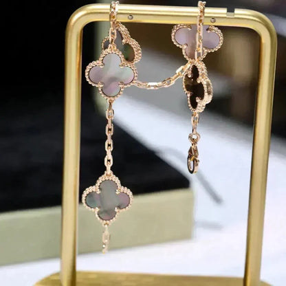 [Glitter] CLOVER 5 MOTIF GRAY MOP BRACELET COLLECTION