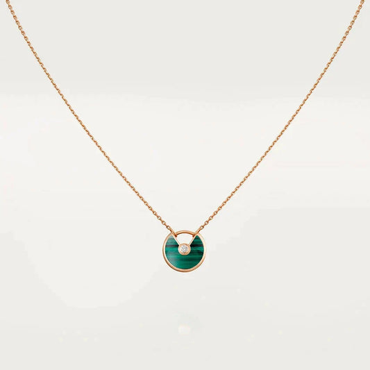 [Glitter Jewelry]AMULETTE ROSE GOLD MALACHITE NECKLACE