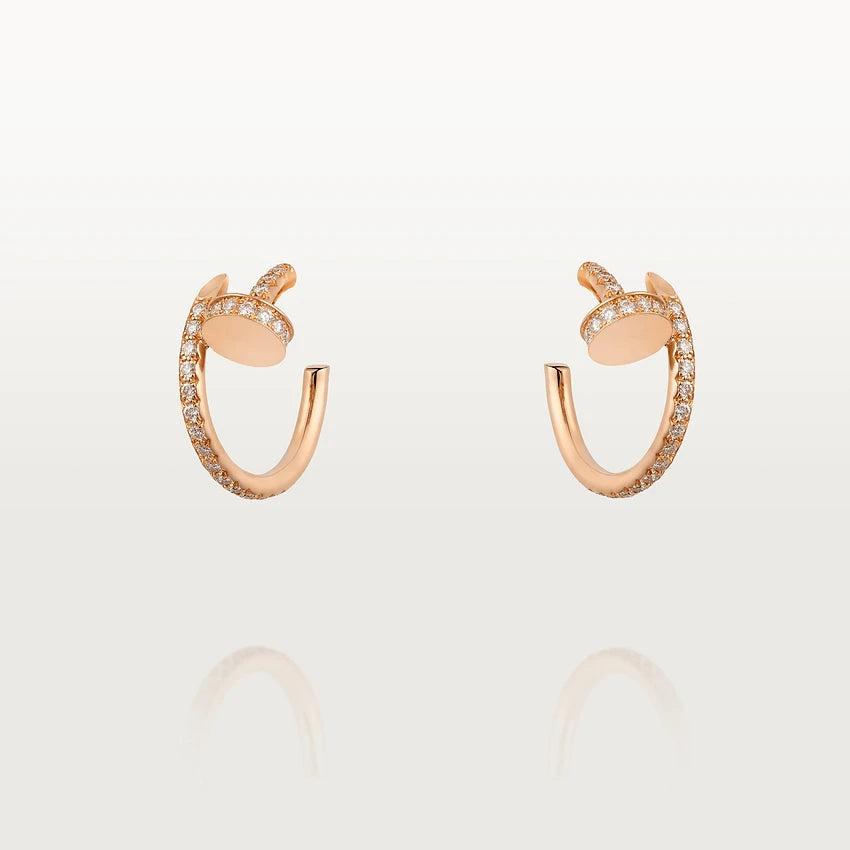 [Glitter Jewelry]JUSTE EARRINGS 12.75MM PINK GOLD DIAMOND