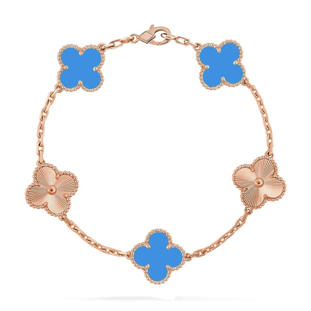 [Glitter] CLOVER 5 MOTIF BLUE AGATE BRACELET COLLECTION