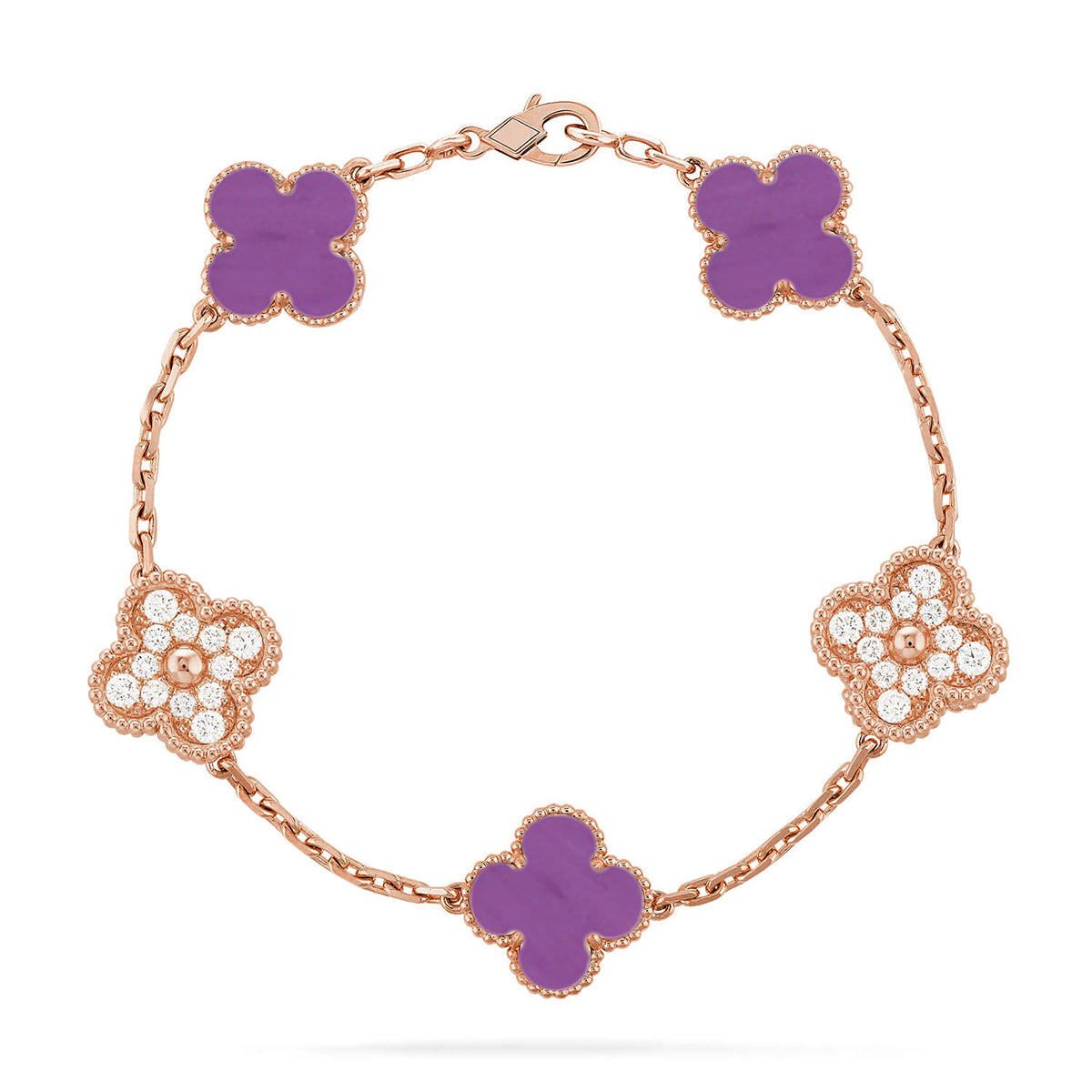 [Glitter] CLOVER 5 MOTIF VIOLET BRACELET COLLECTION