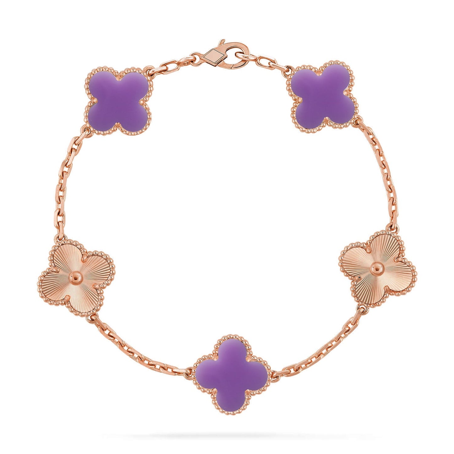 [Glitter]CLOVER 5 MOTIF LIGHT PURPLE BRACELET COLLECTION