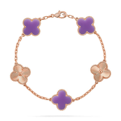 [Glitter]CLOVER 5 MOTIF LIGHT PURPLE BRACELET COLLECTION