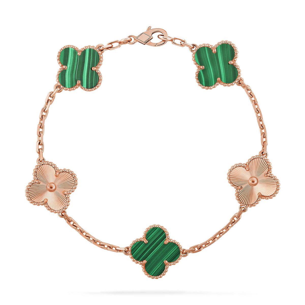 [Glitter] CLOVER 5 MOTIF MALACHITE BRACELET COLLECTION