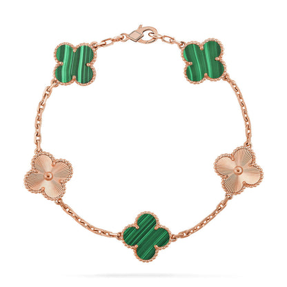 [Glitter] CLOVER 5 MOTIF MALACHITE BRACELET COLLECTION