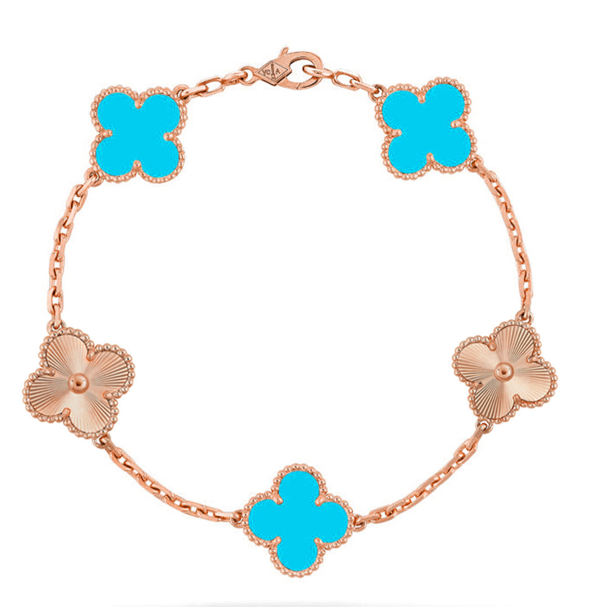 [Glitter] CLOVER 5 MOTIF TURQUOISE BRACELET COLLECTION