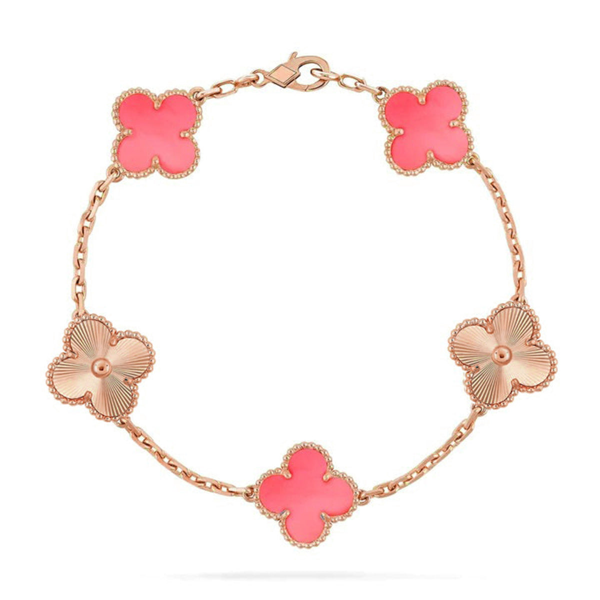 [Glitter] CLOVER 5 MOTIFS  PINK MOP BRACELET COLLECTION