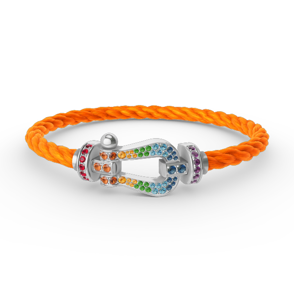 [Glitter Jewelry]FORC LARGE HORSESHOE  COLORED DIAMOND BRACELET SILVER