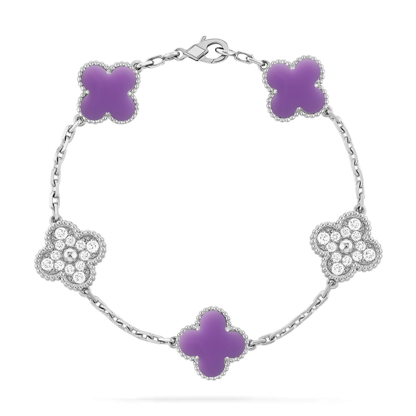 [Glitter]CLOVER 5 MOTIF LIGHT PURPLE BRACELET COLLECTION