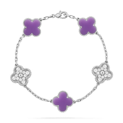 [Glitter]CLOVER 5 MOTIF LIGHT PURPLE BRACELET COLLECTION